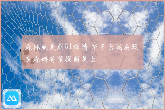 森林狼更新G1伤情 华子出战成疑 多森姆有望提前复出